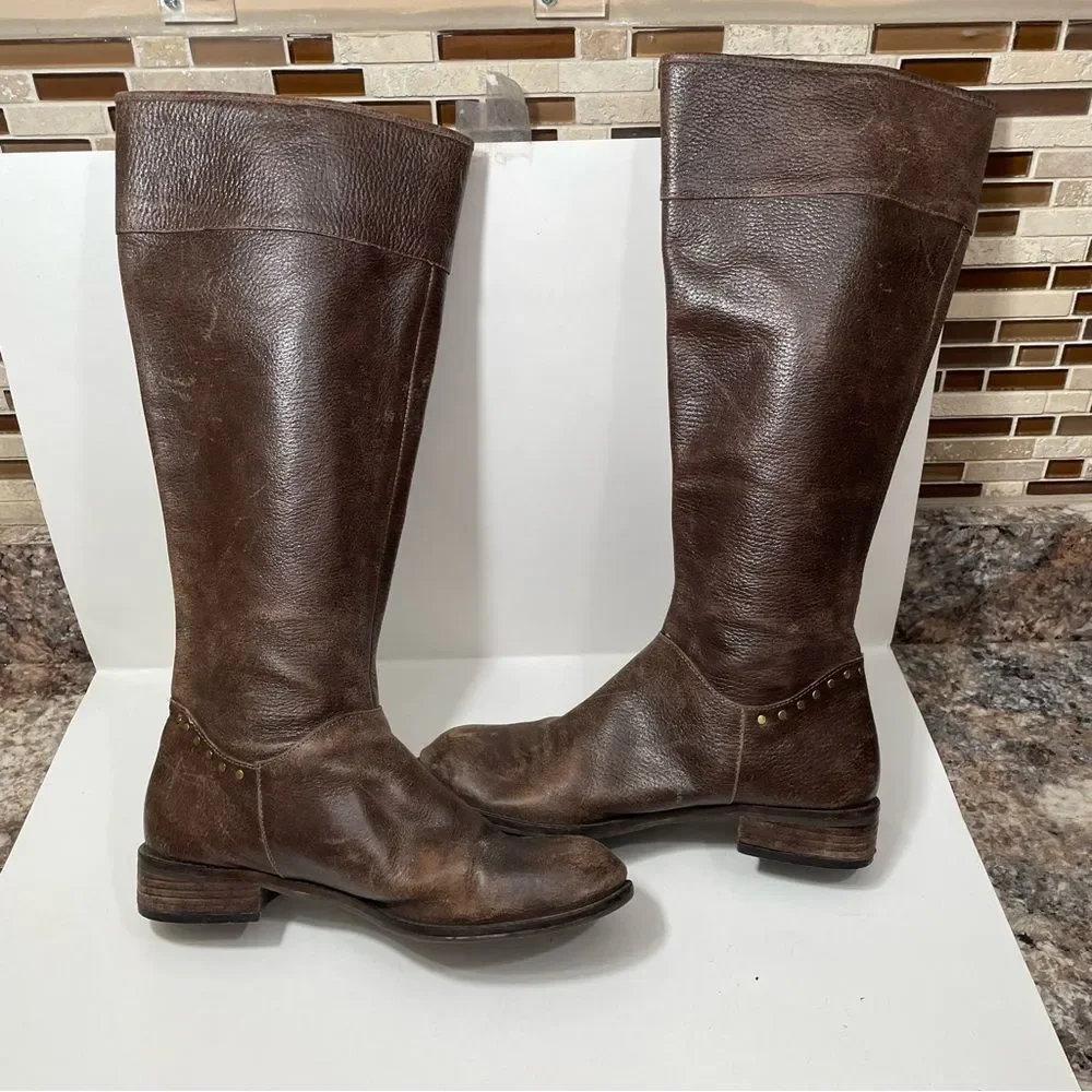 Anthropologie Schuler & Sons Brass Tracks Leather Boots